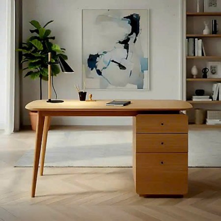 Casa 07 : Bàn Làm Việc Gỗ Sồi + Kéo Giản 1m2 ⇒ 1m4